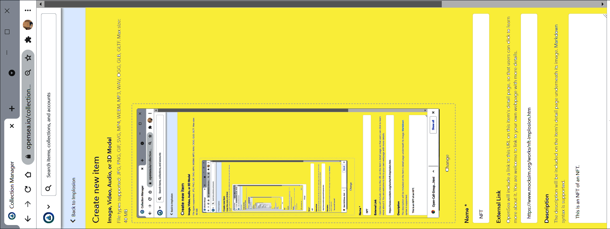 Image for Mocksim artwork: NFT Implosion